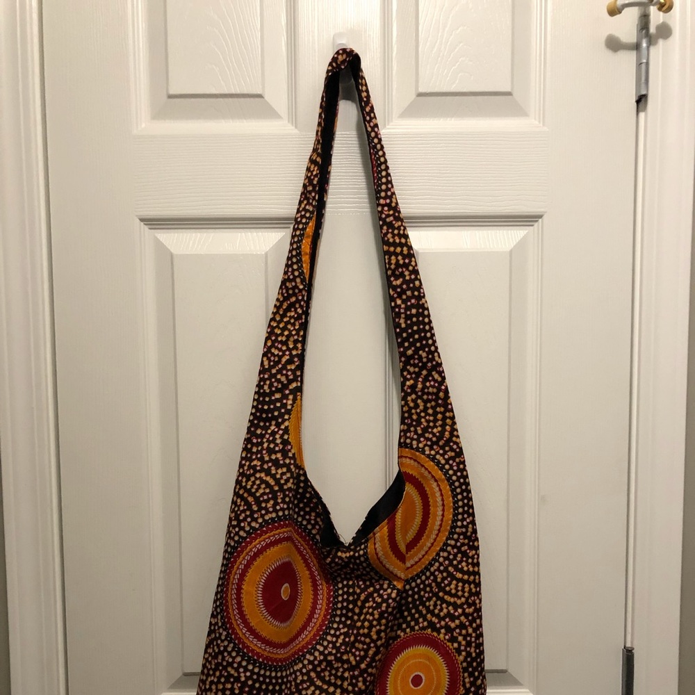 Fabric cross body purse market bag
